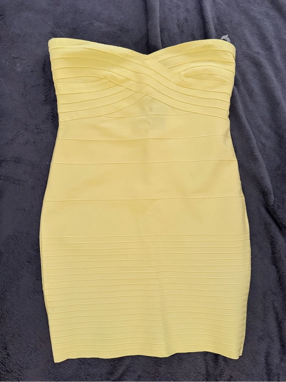 Fashion Nova Strapless Yellow Bandage Dress